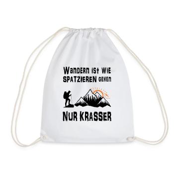 wandern ist wie spatzieren nur krasser - Turnbeutel - Weiß - Vorne