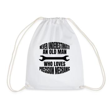 Precision mechanic Mechanic Craftsman Craftsman - Drawstring Bag - white - Front