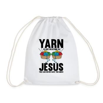 Humorous Sewing Quilter Prayer Religious Writ God - Drawstring Bag - white - Front