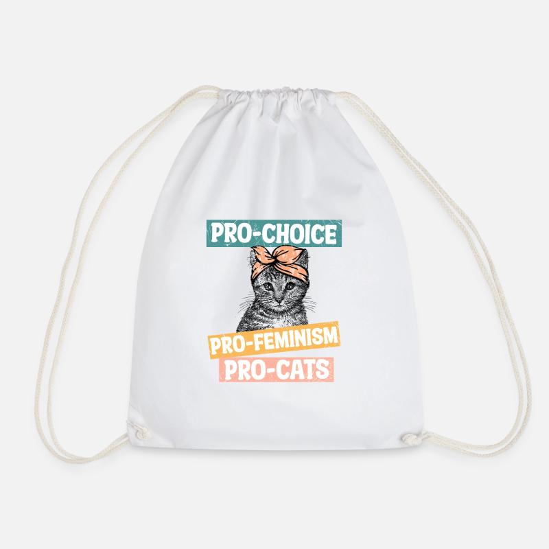 pro choix pro féminisme pro chats - Sac de sport léger - blanc