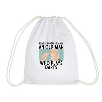Darts Dart Player Sayings - Drawstring Bag - white - Front