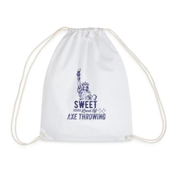 Sweet land axe throwing axe throw sport shirts - Drawstring Bag - white - Front