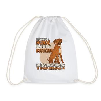 Rhodesian Ridgeback Hundebesitzer lustiges Hunde - Turnbeutel - Weiß - Vorne