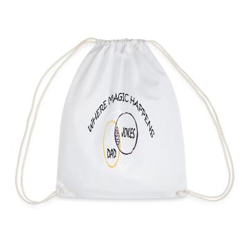 DAD JOKES WHERE MAGIC HAPPENS - Drawstring Bag - white - Front
