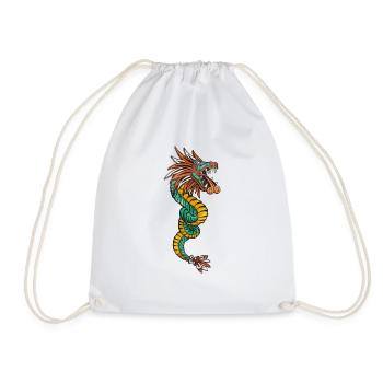Quetzalcoatl Aztec Maya Serpent à plumes - Sac de sport léger - blanc - Devant