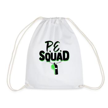 PE Squad Physical Education Teacher School Field - Drawstring Bag - white - Front