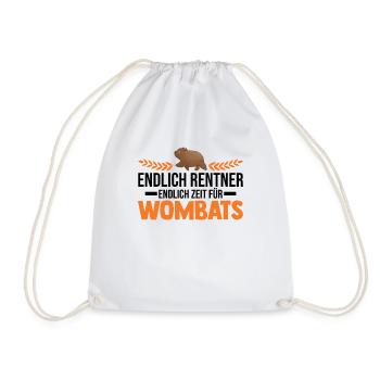 Endlich Rentner Endlich Zeit für Wombats - Turnbeutel - Weiß - Vorne