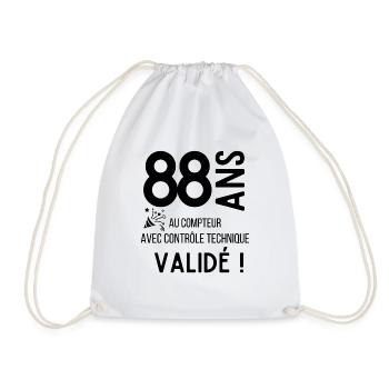 88 ans au compteur avec un contrôle technique vali - Sac de sport léger - blanc - Devant
