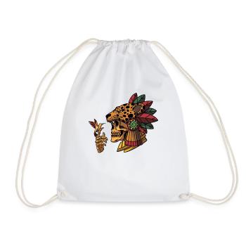 Crâne aztèque Léopard Ancien Maya Inca Toltec Ge - Sac de sport léger - blanc - Devant
