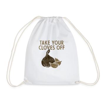 Garlic Plant - Drawstring Bag - white - Front