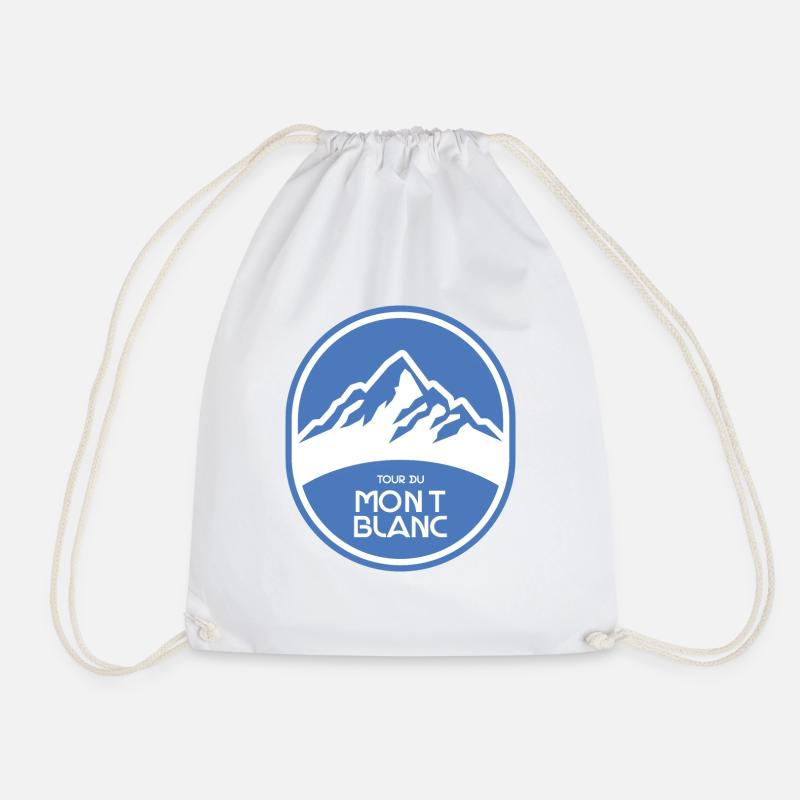Tour du Mont Blanc Alps Hiking Trail - Drawstring Bag - white