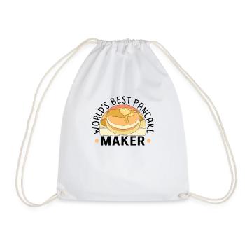 Pancake Maker Pancake Lover Funny Waffle - Drawstring Bag - white - Front