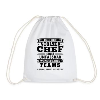 Chef Geschenk Beruf Arbeit lustiger Spruch - Turnbeutel - Weiß - Vorne
