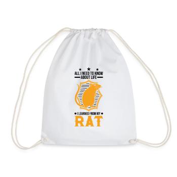 Rat Domestic Rat Rat Owner - Drawstring Bag - white - Front