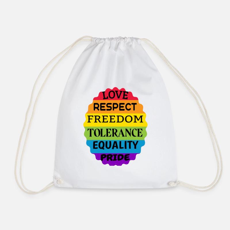 LGBTQ+ - Drawstring Bag - white