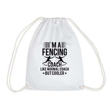 Fencing Trainer Fence Fence Son Daughter - Drawstring Bag - white - Front