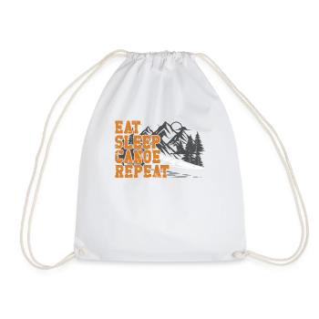 Canoe Canoeing Retro Vintage Eat - Drawstring Bag - white - Front