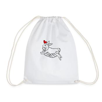 Kaninchen Liebe Lustige Hand Pflege Kaninchen Herz Cool - Turnbeutel - Weiß - Vorne
