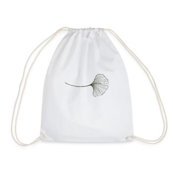 Ginko Leaf - Drawstring Bag - white - Front