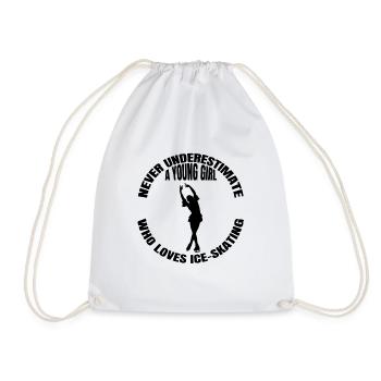 Figure Skating Girls Ice Skating Woman Figure Skating - Drawstring Bag - white - Front