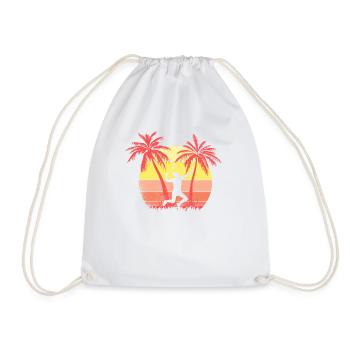 Badminton Girl Spieler Smash Summer Sunset 80s - Turnbeutel - Weiß - Vorne
