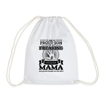 Familie Mama Sohn Tshirt - Turnbeutel - Weiß - Vorne