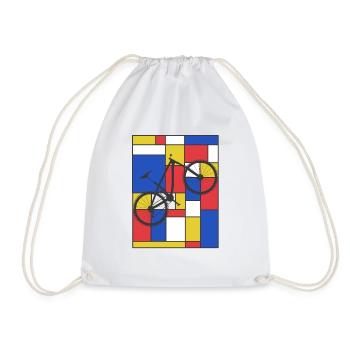 Vélo de montagne sur fond coloré 02 - Sac de sport léger - blanc - Devant