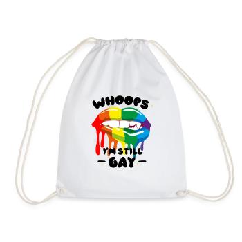 Whoops I'M STILL GAY - Drawstring Bag - white - Front