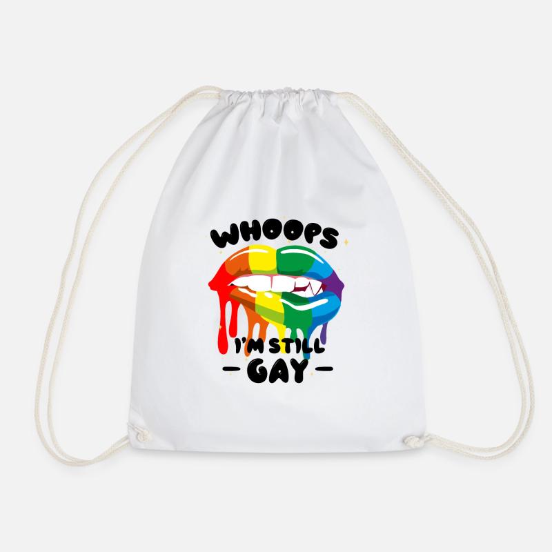 Whoops I'M STILL GAY - Drawstring Bag - white