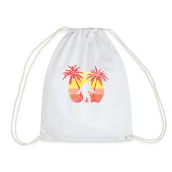 Bigfoot Summer Sunset 80s Palm Palm - Turnbeutel - Weiß - Vorne