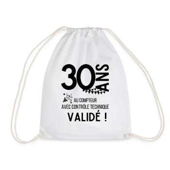 30 ans au compteur avec contrôle technique validé - Sac de sport léger - blanc - Devant