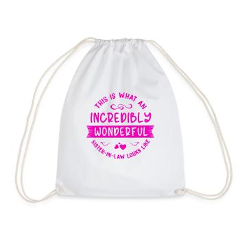Funny sister-in-law gift saying - Drawstring Bag - white - Front