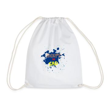 Don't be sadly saddened joylessly depremated - Drawstring Bag - white - Front