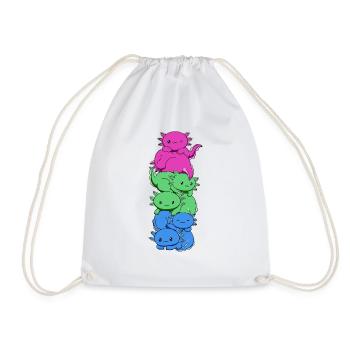 Drapeau polysexuel Axolotl Bunch Kawaii - Sac de sport léger - blanc - Devant