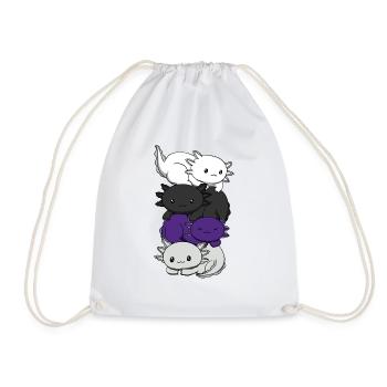 Zweigeschlechtliche Flagge Axolotl Haufen Kawaii - Turnbeutel - Weiß - Vorne
