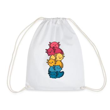 Kawaii Axolotl Haufen Pansexueller Stolz Pansexuel - Turnbeutel - Weiß - Vorne