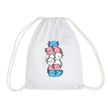 Kawaii Axolotl Bunch Fierté transgenre - Sac de sport léger - blanc - Devant