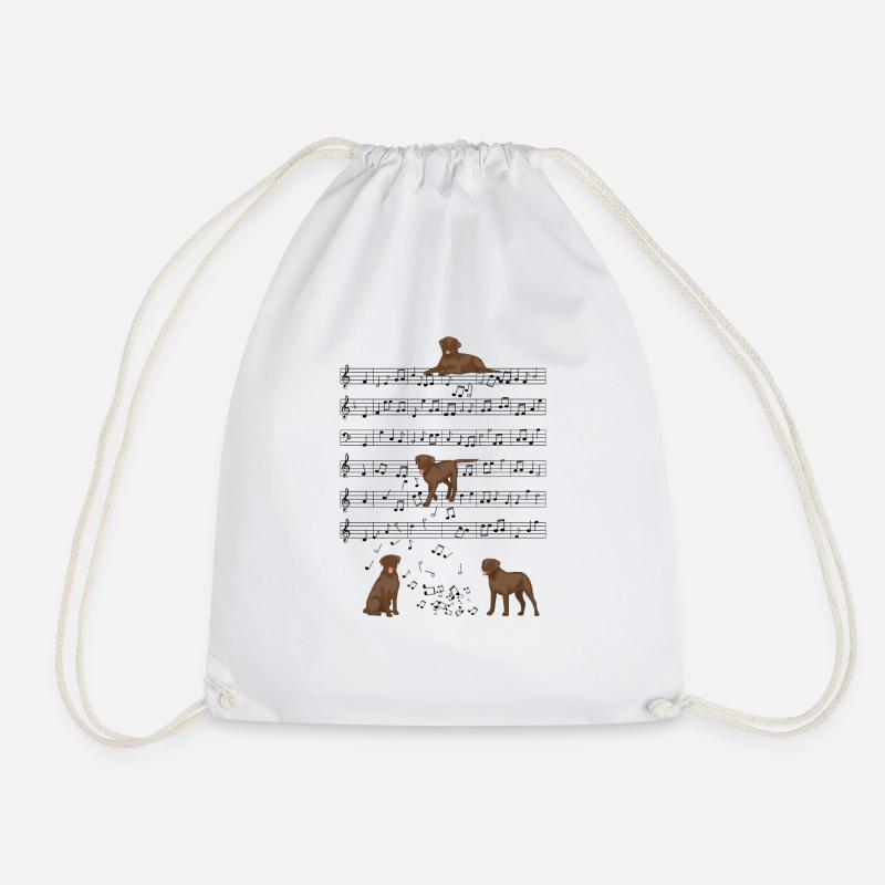 Brauner Labrador Hund Musik Noten Geschenk - Turnbeutel - Weiß