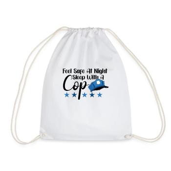 Police Cop Officer Police Office - Drawstring Bag - white - Front