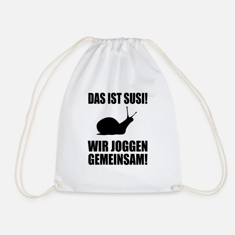 Joggen Geschenk Schnecke lustige Spruche fun - Turnbeutel - Weiß