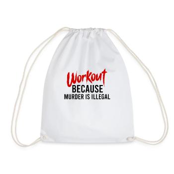 Bodybuilding Powerlifting Weightlifting Fitness - Drawstring Bag - white - Front