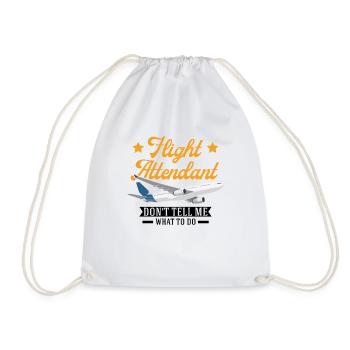 Flight Attendant Gift Flight Attendant - Drawstring Bag - white - Front