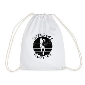 Surf femme Happy Life Wellenreiten Surfen Surfer - Sac de sport léger - blanc - Devant