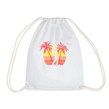 Gold Shot Hole In One Summer Sunset 80s Palm - Drawstring Bag - white - Front
