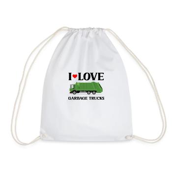 Garbage Man Garbage Truck Garbage Truck Garbage Truck - Drawstring Bag - white - Front
