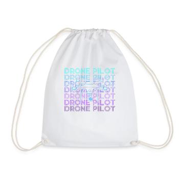 Drone Pilot Drone Flyer Retro Gift - Drawstring Bag - white - Front