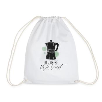 Dans le café, nous avons confiance - Café disant moka pot - Sac de sport léger - blanc - Devant