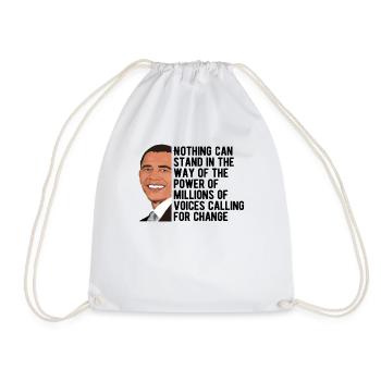 Barack Obama Saying Democratic Voter - Drawstring Bag - white - Front
