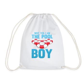 Humorous Swimmers Summertime Backstroke Water - Drawstring Bag - white - Front