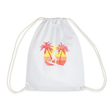 Surfing Woman Wave Girl Sunset Sunset Sunset 80s - Sac de sport léger - blanc - Devant